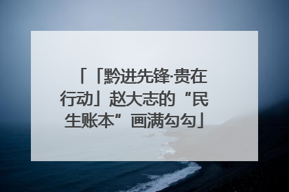 「黔进先锋·贵在行动」赵大志的“民生账本”画满勾勾