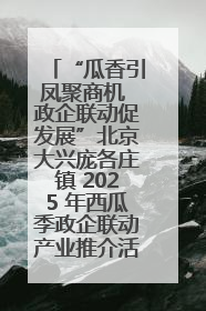 “瓜香引凤聚商机 政企联动促发展”北京大兴庞各庄镇 2025 年西瓜季政企联动产业推介活动圆满举行