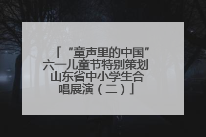 “童声里的中国”六一儿童节特别策划 山东省中小学生合唱展演（二）