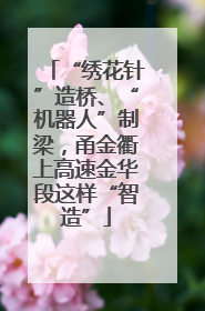 “绣花针”造桥、“机器人”制梁，甬金衢上高速金华段这样“智造”
