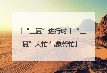 “三夏”进行时丨“三夏”大忙 气象帮忙