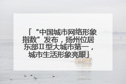 “中国城市网络形象指数”发布，扬州位居东部Ⅱ型大城市第一，城市生活形象亮眼