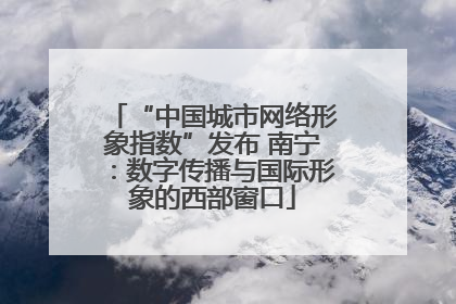 “中国城市网络形象指数”发布 南宁：数字传播与国际形象的西部窗口
