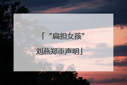 “扁担女孩”刘燕郑重声明
