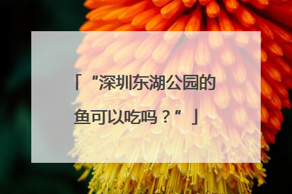 “深圳东湖公园的鱼可以吃吗？”