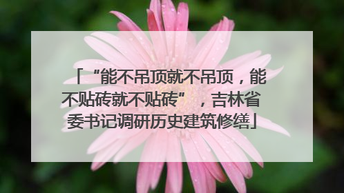 “能不吊顶就不吊顶，能不贴砖就不贴砖”，吉林省委书记调研历史建筑修缮