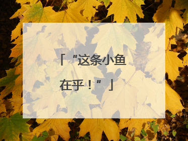 “这条小鱼在乎！”