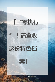 “零执行”！请查收这份特色档案
