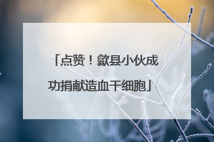 点赞！歙县小伙成功捐献造血干细胞