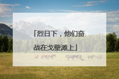 烈日下，他们奋战在戈壁滩上