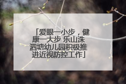 爱眼一小步，健康一大步 乐山洙泗塘幼儿园积极推进近视防控工作