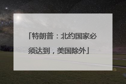 特朗普：北约国家必须达到，美国除外