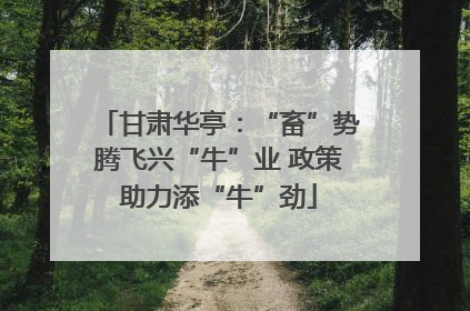 甘肃华亭：“畜”势腾飞兴“牛”业 政策助力添“牛”劲