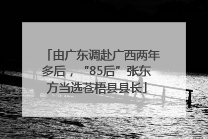 由广东调赴广西两年多后，“85后”张东方当选苍梧县县长