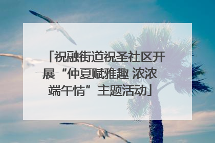 祝融街道祝圣社区开展“仲夏赋雅趣 浓浓端午情”主题活动