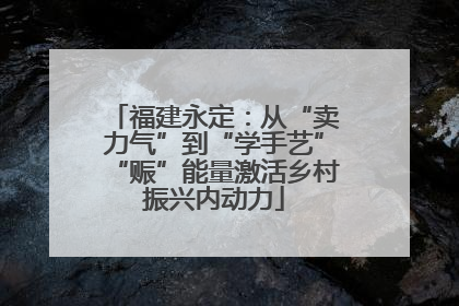 福建永定：从“卖力气”到“学手艺”“赈”能量激活乡村振兴内动力