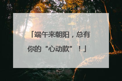 端午来朝阳，总有你的“心动款”！