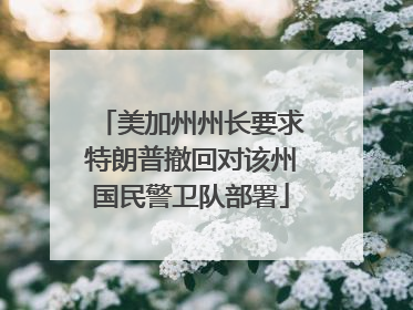 美加州州长要求特朗普撤回对该州国民警卫队部署