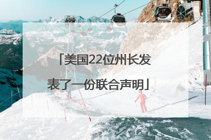 美国22位州长发表了一份联合声明
