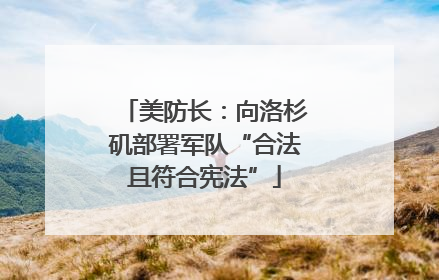 美防长：向洛杉矶部署军队“合法且符合宪法”