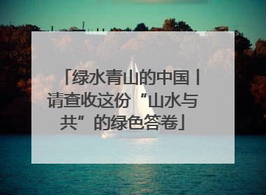 绿水青山的中国丨请查收这份“山水与共”的绿色答卷