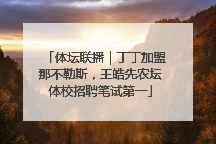 体坛联播｜丁丁加盟那不勒斯，王皓先农坛体校招聘笔试第一