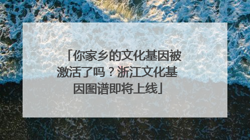 你家乡的文化基因被激活了吗？浙江文化基因图谱即将上线