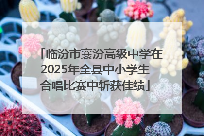 临汾市襄汾高级中学在2025年全县中小学生合唱比赛中斩获佳绩