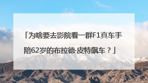 为啥要去影院看一群F1真车手陪62岁的布拉德·皮特飙车？