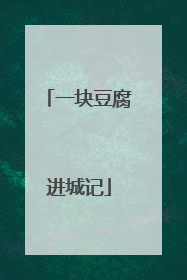 一块豆腐进城记