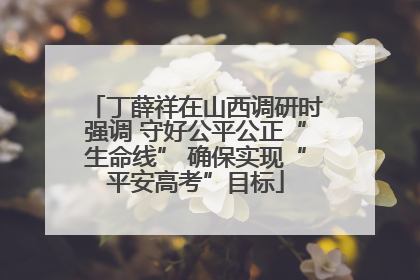 丁薛祥在山西调研时强调 守好公平公正“生命线” 确保实现“平安高考”目标