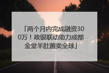 两个月内完成融资300万！政银联动助力成都金堂羊肚菌卖全球