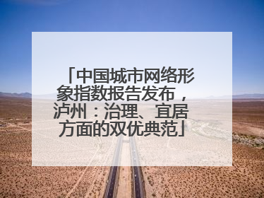 中国城市网络形象指数报告发布，泸州：治理、宜居方面的双优典范