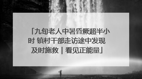九旬老人中暑昏厥超半小时 镇村干部走访途中发现及时施救｜看见正能量