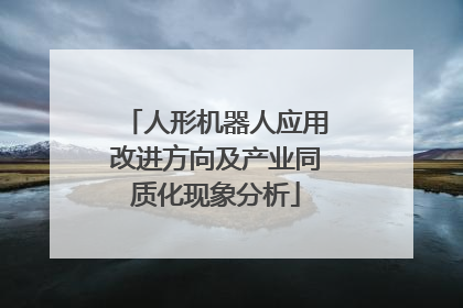 人形机器人应用改进方向及产业同质化现象分析