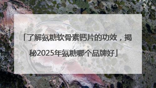 了解氨糖软骨素钙片的功效，揭秘2025年氨糖哪个品牌好