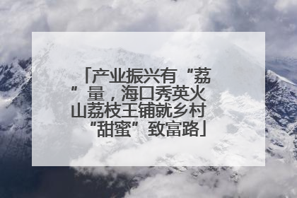 产业振兴有“荔”量，海口秀英火山荔枝王铺就乡村“甜蜜”致富路