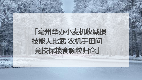 亳州举办小麦机收减损技能大比武 农机手田间竞技保粮食颗粒归仓