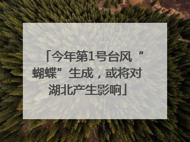 今年第1号台风“蝴蝶”生成，或将对湖北产生影响