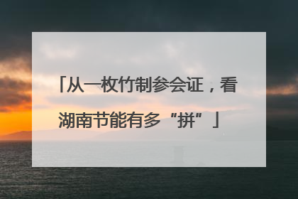 从一枚竹制参会证，看湖南节能有多“拼”