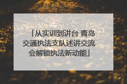 从实训到讲台 青岛交通执法支队述讲交流会解锁执法新动能