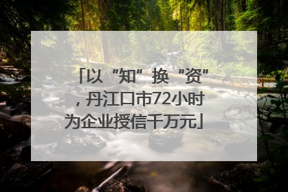 以“知”换“资”，丹江口市72小时为企业授信千万元