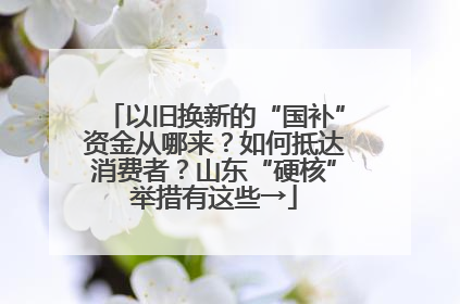 以旧换新的“国补”资金从哪来？如何抵达消费者？山东“硬核”举措有这些→