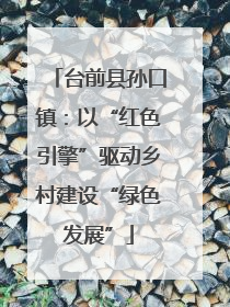 台前县孙口镇：以“红色引擎”驱动乡村建设“绿色发展”