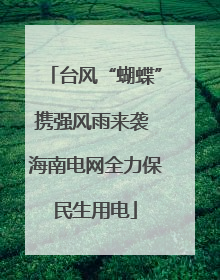 台风“蝴蝶”携强风雨来袭 海南电网全力保民生用电