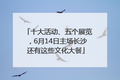 十大活动、五个展览，6月14日主场长沙还有这些文化大餐