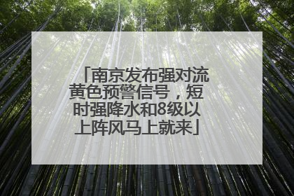 南京发布强对流黄色预警信号，短时强降水和8级以上阵风马上就来