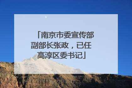 南京市委宣传部副部长张政，已任高淳区委书记