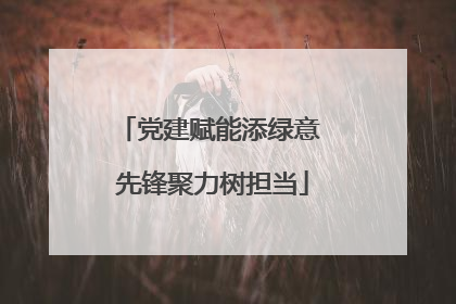 党建赋能添绿意 先锋聚力树担当