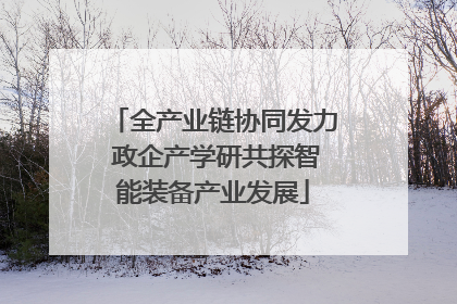 全产业链协同发力 政企产学研共探智能装备产业发展